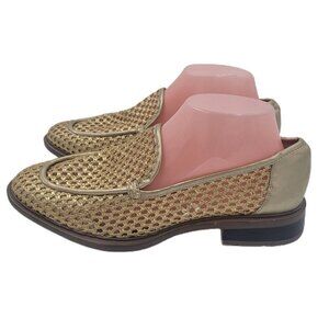 NEW Franco Sarto Eda 2 Slip On Loafer in Gold Fabric Women's Shoe Size 8.5